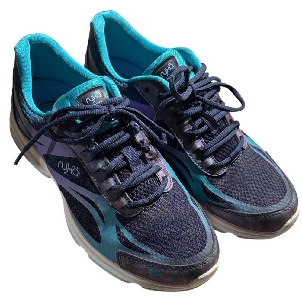 Ryka Devotion Plus 2 Walking Shoes Womens 8W Iridescent Purpl Teal Mesh Athletic